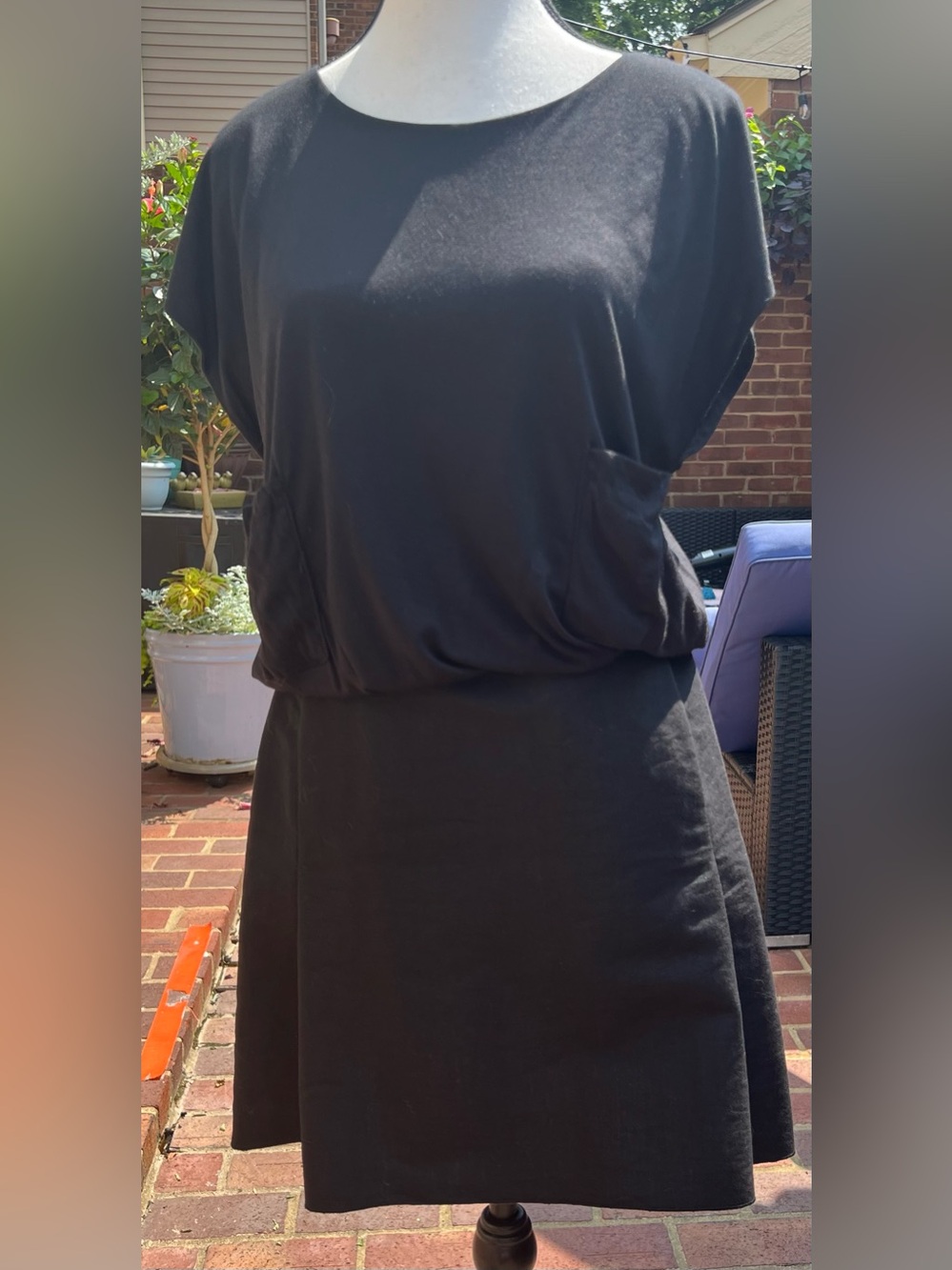 Alexander Wang Open Back Popover Mini Dress Sz 8 Black Designer Luxury Chic